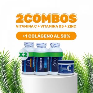 2 Packs de Vitaminas C + D + Zinc 1 colágeno hidrolizado puro con 50% de descuento ¡Envío gratis a todo el país!